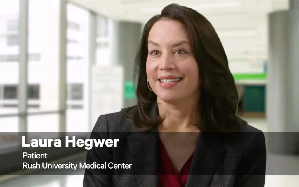 Screenshot of Laura Hegwer - Patient video from Rush University Hospital